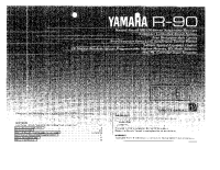 Yamaha R-90 - Owners Manual